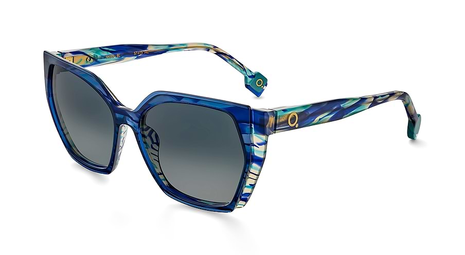 Das Bild zeigt die Sonnenbrille SYLYS von der Marke Etnia Barcelona in blau gemustert.